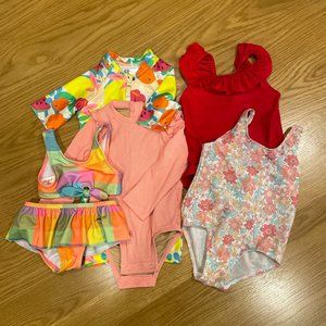 6-piece H&M, Cat & Jack, Old Navy bundle - baby girl summer swimsuits - 12-18 mo